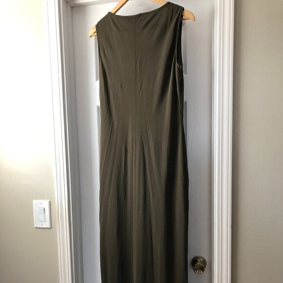 MARELLA Italy Mesh Olive green Maxi Dress size M - Picture 5 of 7